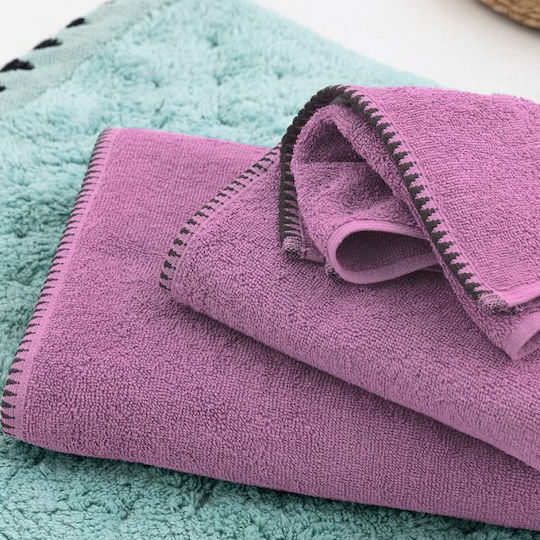 Palamaiki Badehandtuch Brooklyn 70x140εκ. Violet Gewicht 500gr/m²