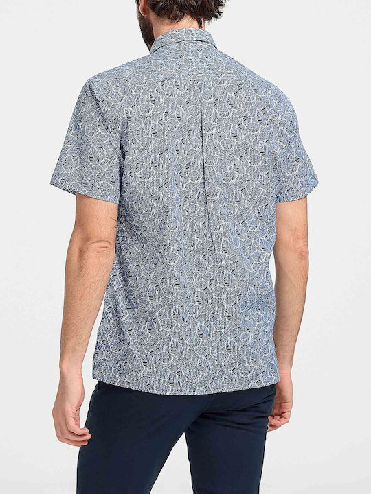 Barbour Men's Shirt Short Sleeve Cotton Floral Blue