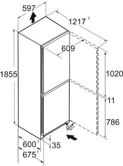 Liebherr 371лт В201.5xШ59.7xД67.5см. Inox CNsdb 5723