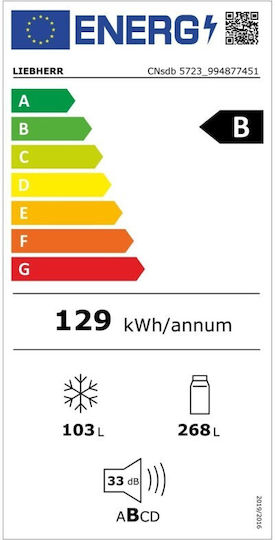 Liebherr 371лт В201.5xШ59.7xД67.5см. Inox CNsdb 5723
