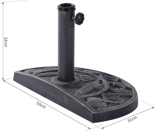 Outsunny Umbrella Stand made of Plastic in Bronze Color 50x31x32cm