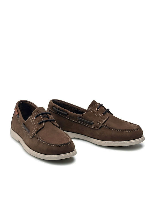 Baltic Crazy Horse Ανδρικά Boat Shoes σε Καφέ Χρώμα
