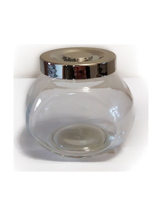 Karvounis General Use Glass Jar with Airtight Lid Transparent 7.5x7.5x5cm 1 Pieces