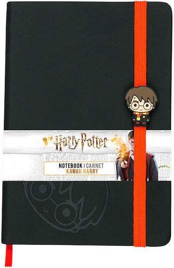 Cinereplicas Notebook 80 Sheets A5 Ruled with Elastic Black