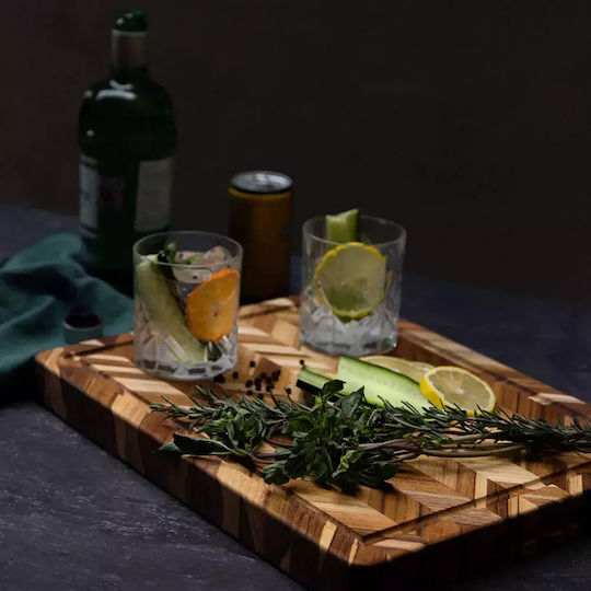TeakHaus Butcher Block Suprafață de Tăiere Lemnoasă Maro 40.6x30.5cm 1buc