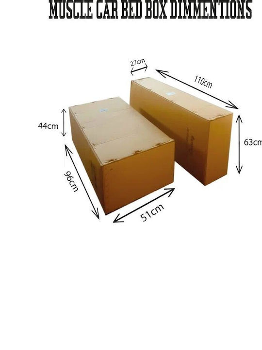 Poliție Pat pentru Copii Masina Single Multicolor pentru Saltea 90x190cm