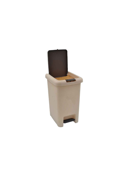 Klikareto Plastic Pedal Waste Bin 10lt Beige