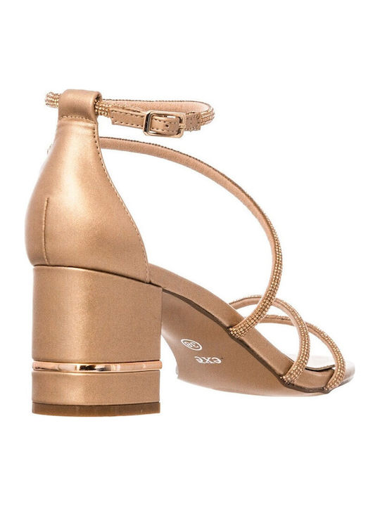 Penny297 Sandalen mit Strass Pink Gold