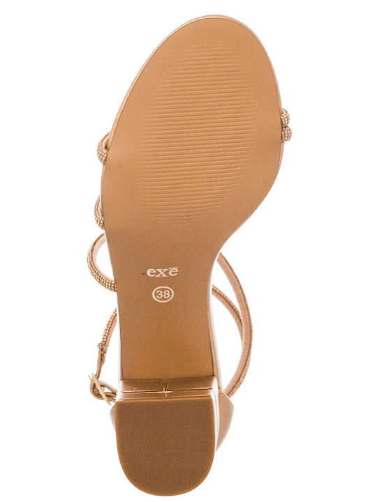 Penny297 Sandalen mit Strass Pink Gold