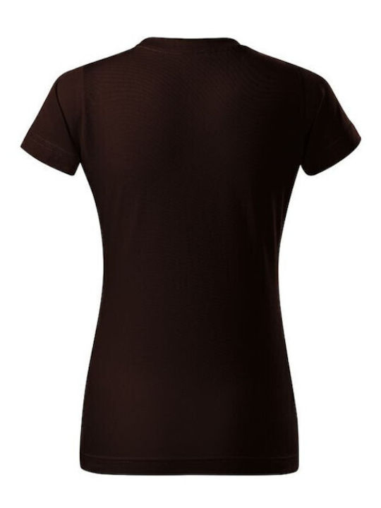 Malfini Γυναικείο Διαφημιστικό T-shirt Κοντομάνικο σε Καφέ Χρώμα