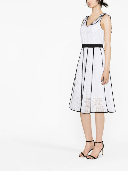 Karl Lagerfeld Sommer Mini Kleid für Hochzeit / Taufe Weiß