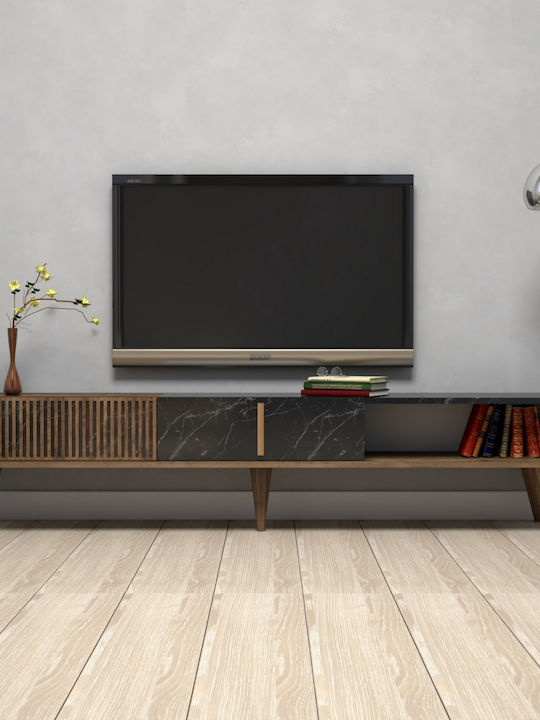 TV-Ständer Karydi Braun Marmor M180xT35xH40cm