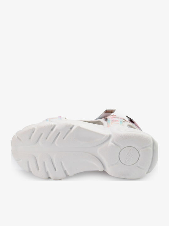 Flache Damen Sandalen Flatforms Weiß