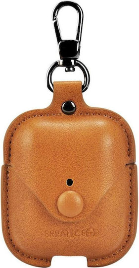 TerraTec AirBox Shape Fixed Θήκη Δερματίνης με Γάντζο Light Brown για Apple AirPods