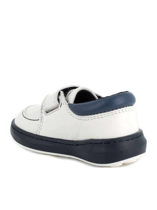 Pantofi copii din piele cu velcro Albastru marin Capra Morbidone