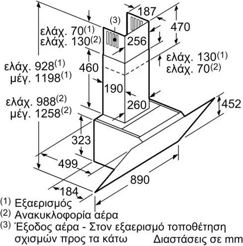 Bosch Șemineu Hotă 90cm Negru