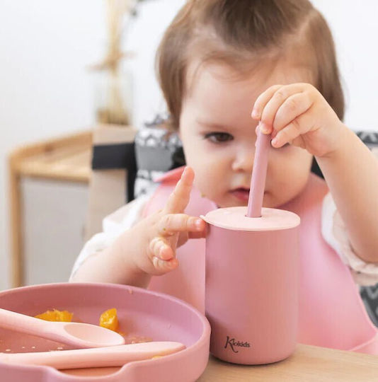Kiokids Бебешки и детски чаши от силикон Розов 2бр 180мл за 6m+m+