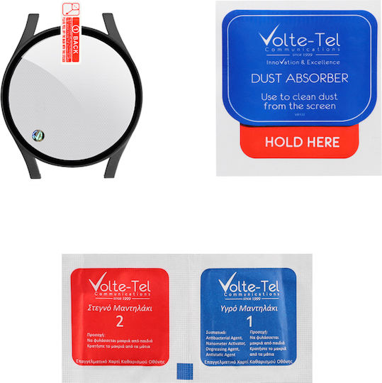 Volte-Tel Full Face Tempered Glass for the Galaxy Watch 4 44mm 1pcs 8325939 Black