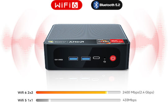Beelink SER5 Pro Mini PC (Ryzen 7 5800H/16GB DDR4/500GB SSD/W11 Pro)