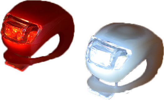 HJ008-2 Bicycle Lights Set Silicone LED White/Red