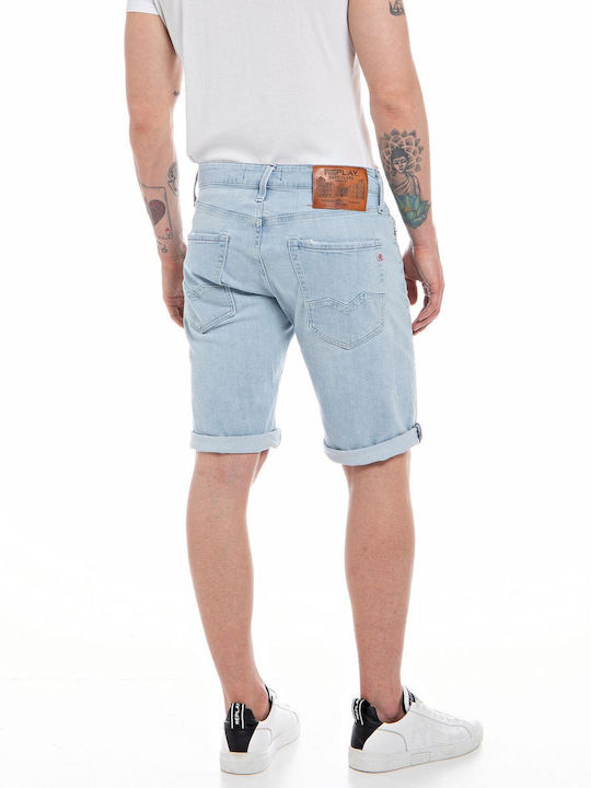 Replay Herrenshorts Jeans Hellblau