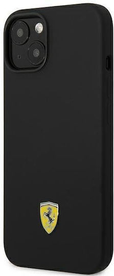 Ferrari Metal Logo Back Cover Silicone Black (iPhone 14 Plus)