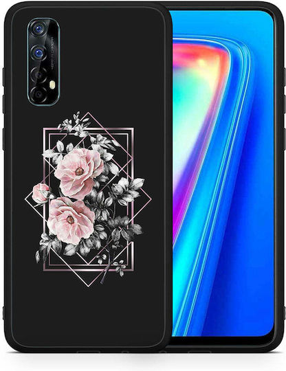 Smartfits Flower Frame Back Cover Πλαστικό Μαύρο (Realme 7 5G)