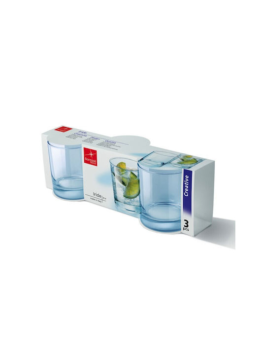 Bormioli Rocco Iride Gläser-Set Wasser aus Glas Blue 255ml 3Stück