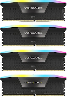 Corsair Vengeance RGB 64GB DDR5 RAM cu 4 module (4x16GB) și Viteză 6600 pentru Desktop