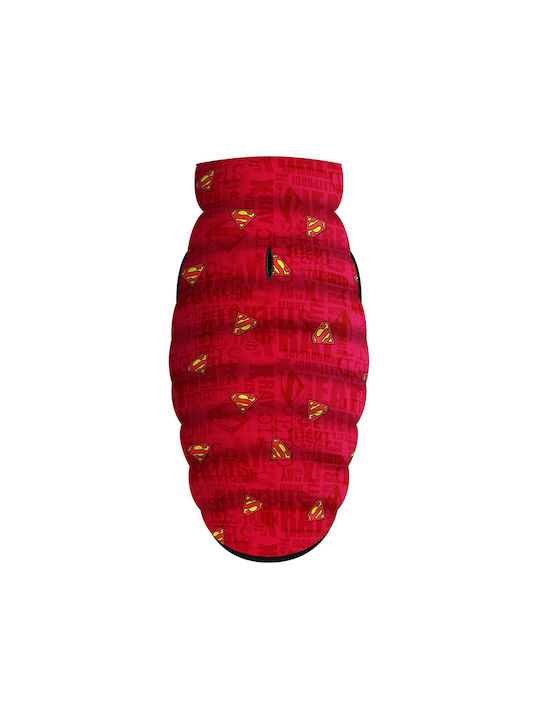 WauDog Superman Red Waterproof Dog Coat with 35cm Back Length