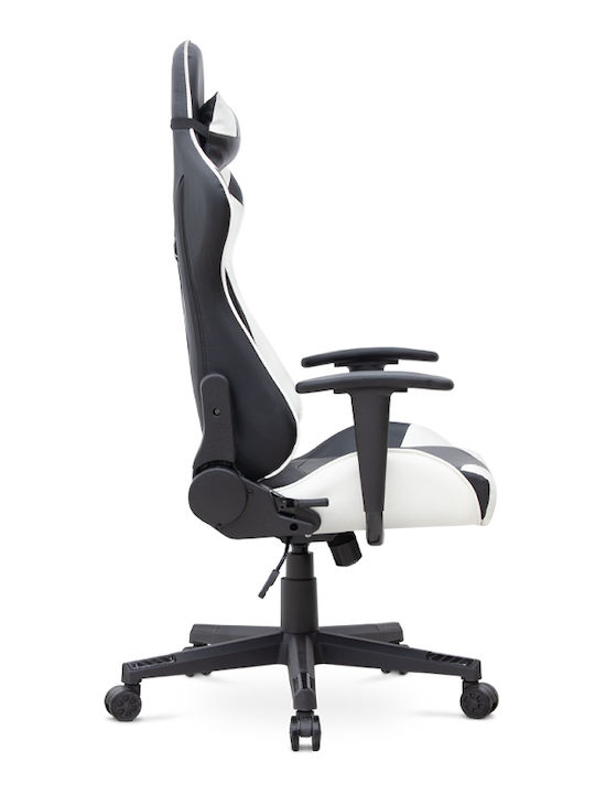 Megapap Alonso Scaun Gaming Din piele ecologică Alb/negru