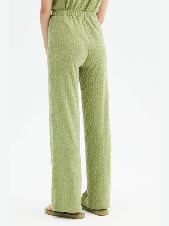 Compania Fantastica High Waisted Pant with Elastic Waistband Green