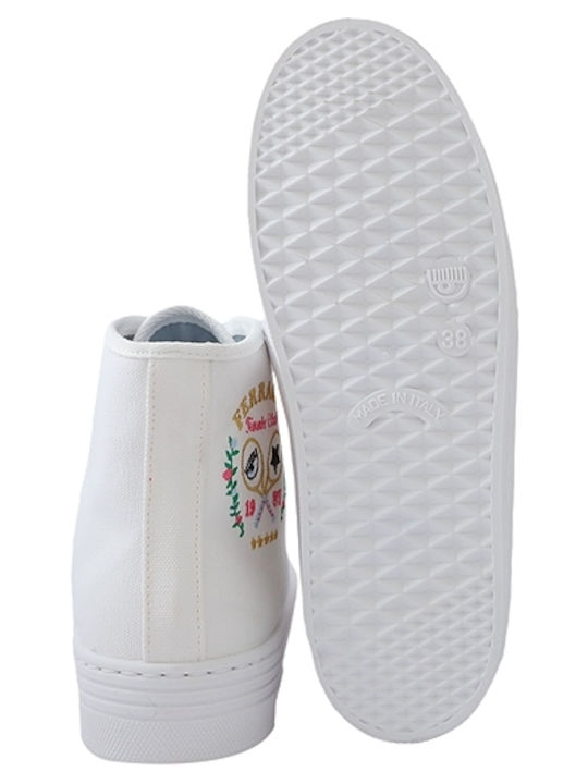 Γυναικεία Flatforms Μποτάκια Λευκά