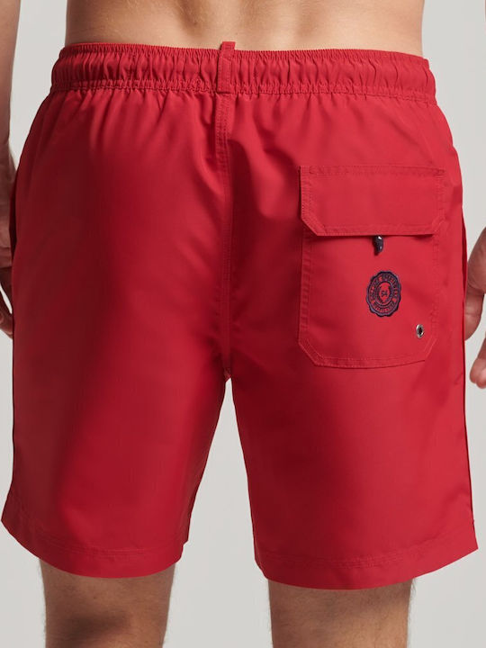 Superdry Ovin Vintage Herren Badehose Shorts Rot