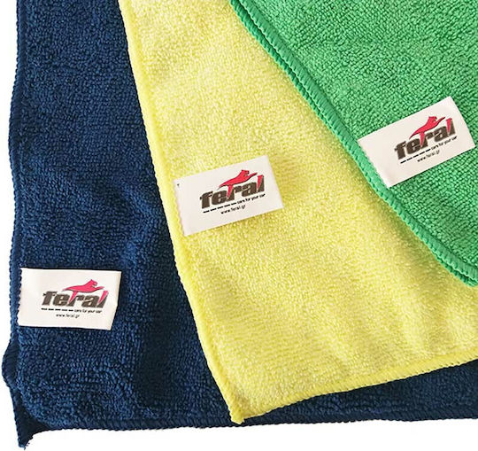 Feral Cloths Microfiber Cleaning Car Blue 40x30cm 6pcs