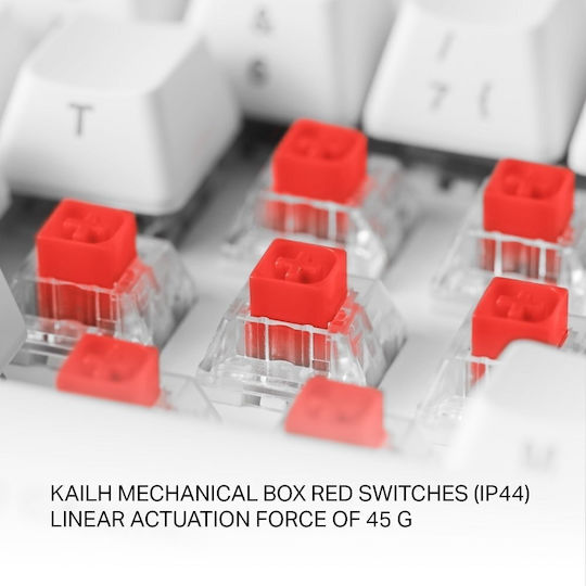 Deltaco WK95R Wireless Gaming Mechanical Keyboard 65% with Kailh Red switches and RGB lighting (English UK) White