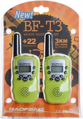 Baofeng BF-T3 Walkie Talkie with Monochrome Display Green 2pcs