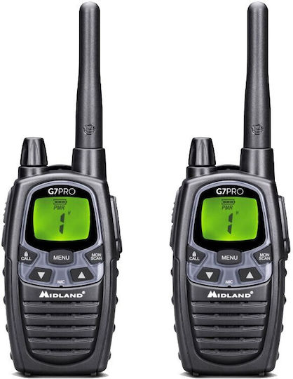 Midland G7 Pro Work Edition Wireless Transceiver PMR 3W with Monochrome Screen Set of 2pcs