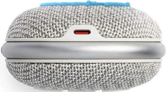 JBL Clip 4 Eco Αδιάβροχο Ηχείο Bluetooth 5W με Διάρκεια Μπαταρίας έως 10 ώρες Λευκό