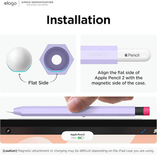 Elago Stylus Case Classic for Apple Pencil 2nd Gen in Lavender color