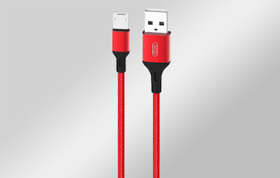 XO NB143 Împletit USB 2.0 spre micro USB Cablu Roșu 2m (XO-NB143-MICRO-2M-RD) 1buc