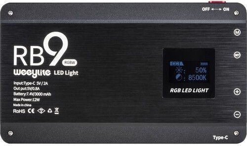 Viltrox Weeylite RB9 LED Light 2500 - 8500K 8W με Φωτεινότητα 1150lm Fill Light
