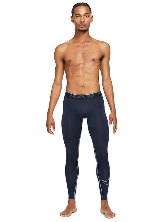 Nike Pro Dri-Fit Мъжки Спортни Клинове Дълга Син
