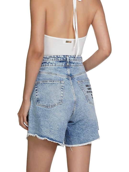 Kendall + Kylie Γυναικείο Τζιν Ψηλόμεσο Σορτς Γαλάζιο