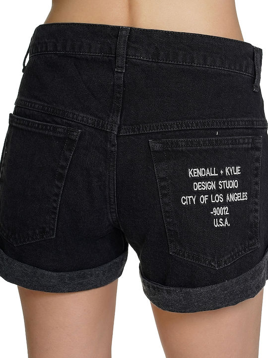 Kendall + Kylie Basic Γυναικείο Τζιν Σορτς Μαύρο