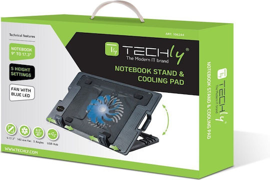 Techly Cooling Pad για Laptop έως 17.3" με 1 Ανεμιστήρα και Φωτισμό (ICOOL-CP12TY)