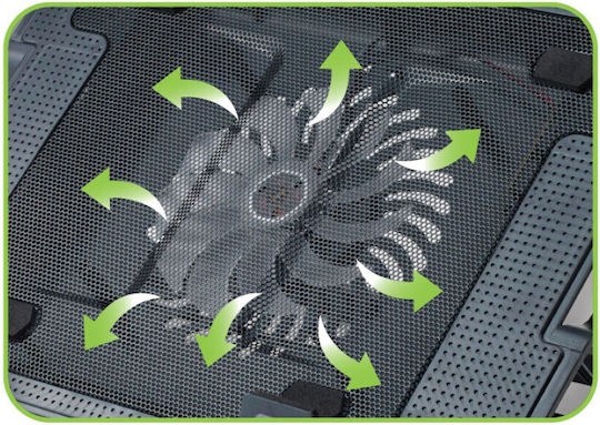 Techly Cooling Pad για Laptop έως 17.3" με 1 Ανεμιστήρα και Φωτισμό (ICOOL-CP12TY)