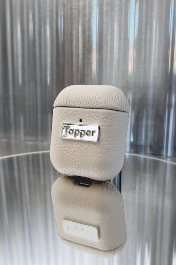 Tapper Θήκη Δερμάτινη σε Μπεζ χρώμα για Apple AirPods