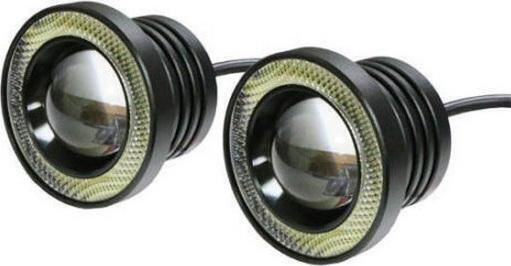 R500 Angel Eyes Rund Wasserdicht Nebelscheinwerfer Auto LED 12V 8.9cm 2Stück
