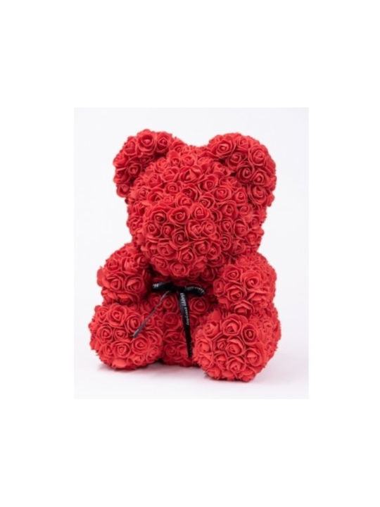 Bear of Artificial Roses Red 34cm in Box